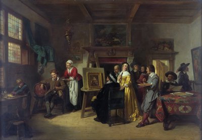 Rembrandt (1606-69) besucht das Atelier von Gabriel Metsu (1629-87) von Herman Frederick Carel Ten Kate